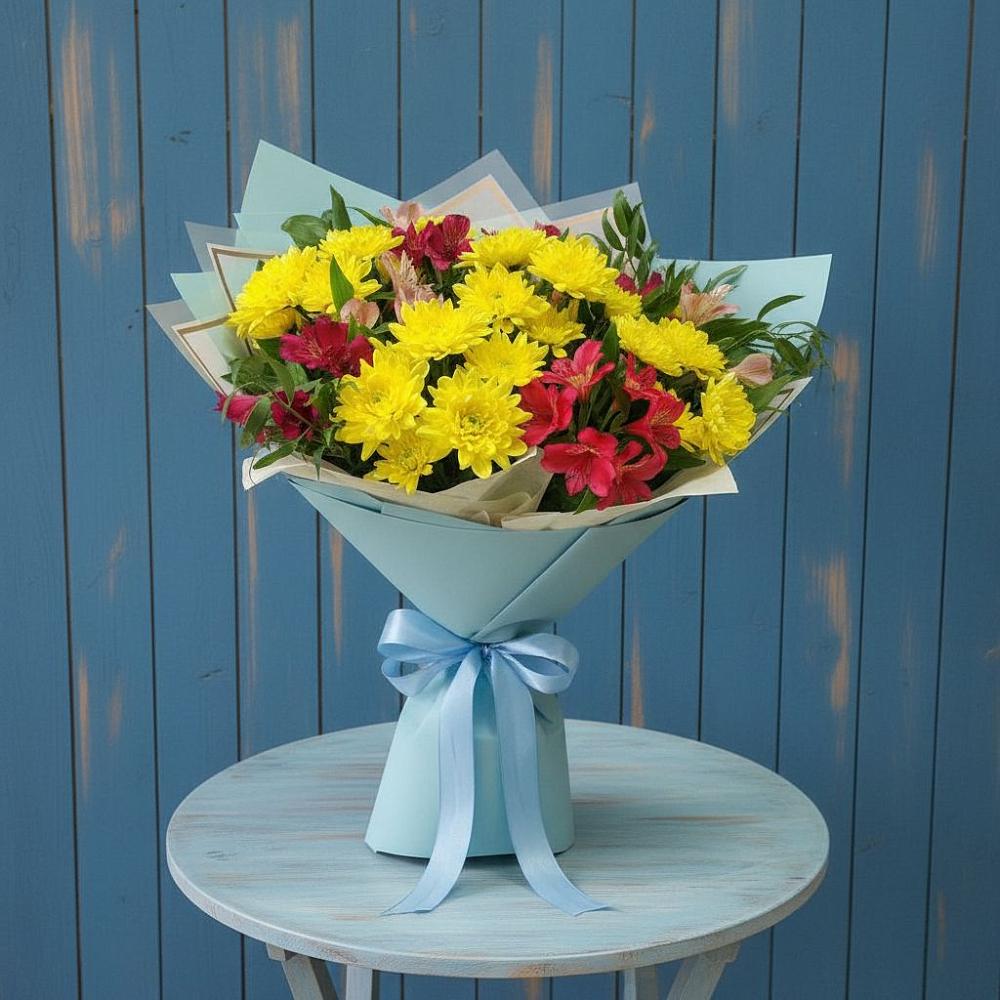 Букет цветов из: Альстромерии и Хризантемы в Неме