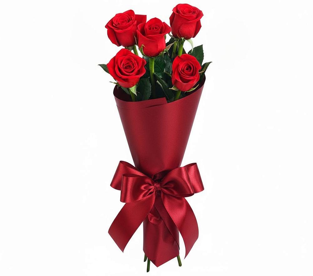 Букет 5 Красных роз Эдлесс Лав в Неме