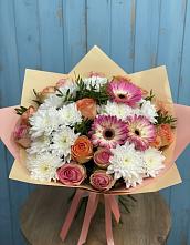 Букет цветов из:  Розы, Герберы и Хризантемы в Неме