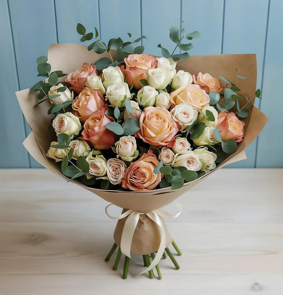 Букет цветов из: Альстромерии и Розы в Неме