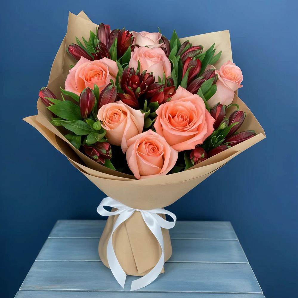 Букет цветов из: Розы и Альстромерии в Неме