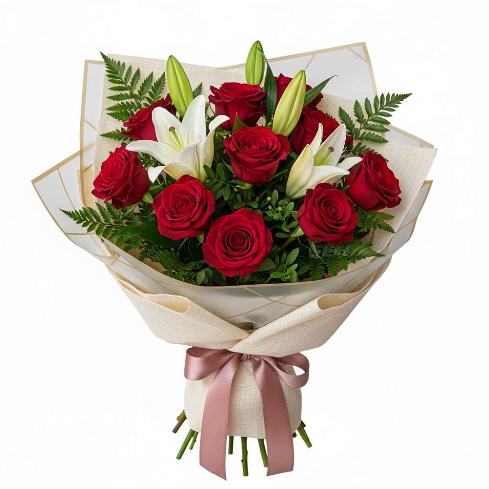 Букет цветов из: Лилии и Розы в Неме