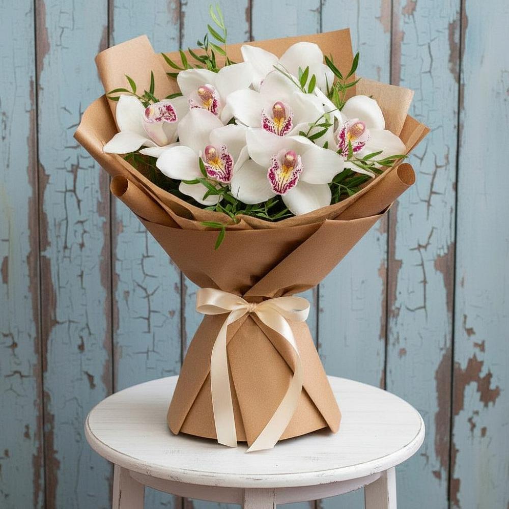 Букет цветов из: Орхидеи и Розы в Неме