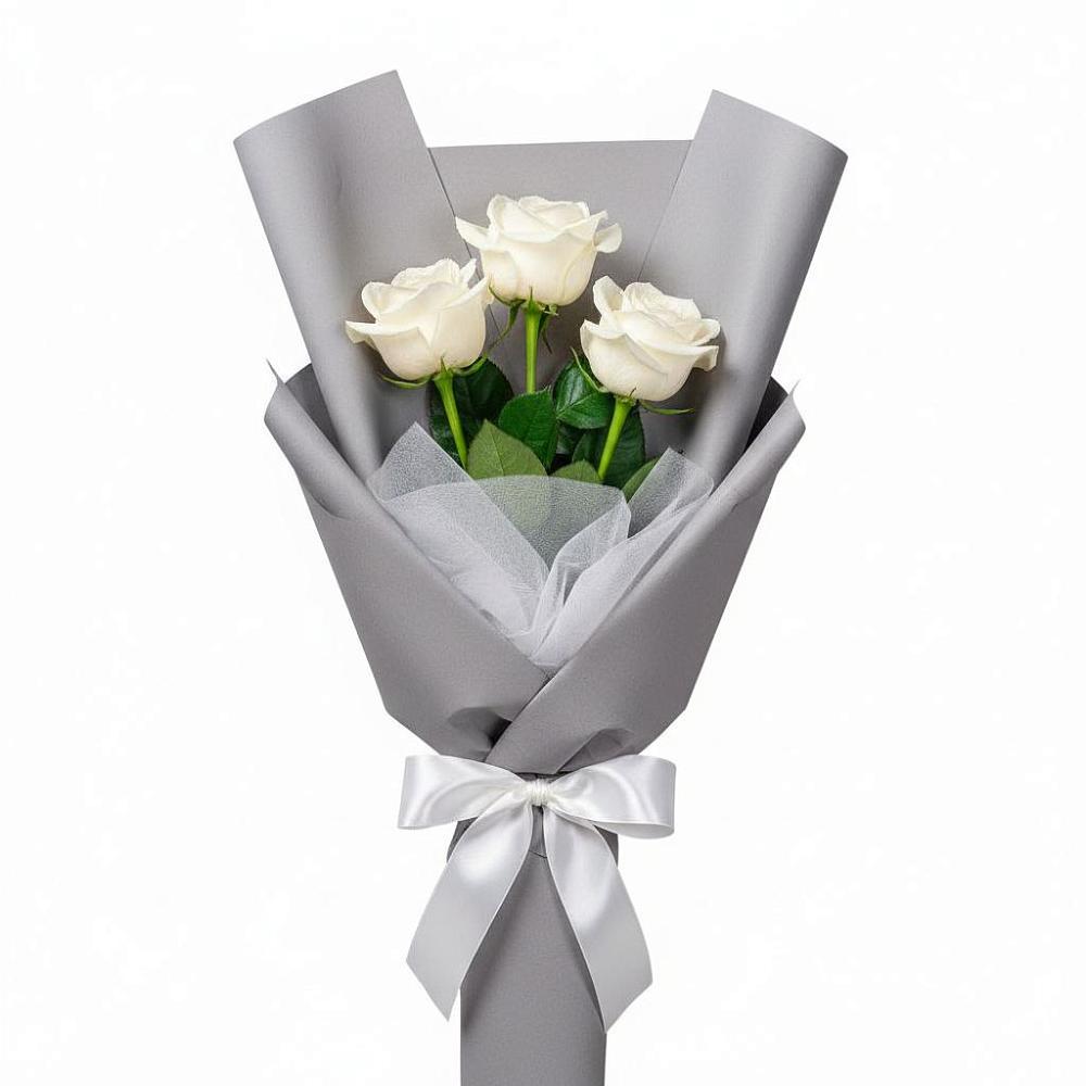 Букет 3 белые розы в Неме