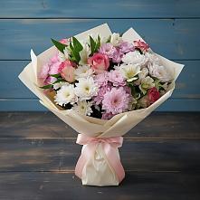 Букет цветов из:  Хризантемы, Альстромерии и Розы в Неме