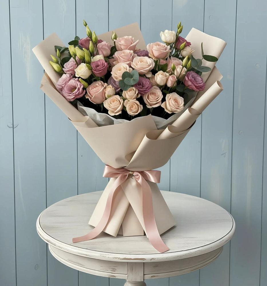 Букет цветов из: Розы и Лизиантусы в Неме