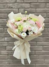 Букет цветов из:  Гвоздики, Розы, Лизиантусы и Хризантемы в Неме