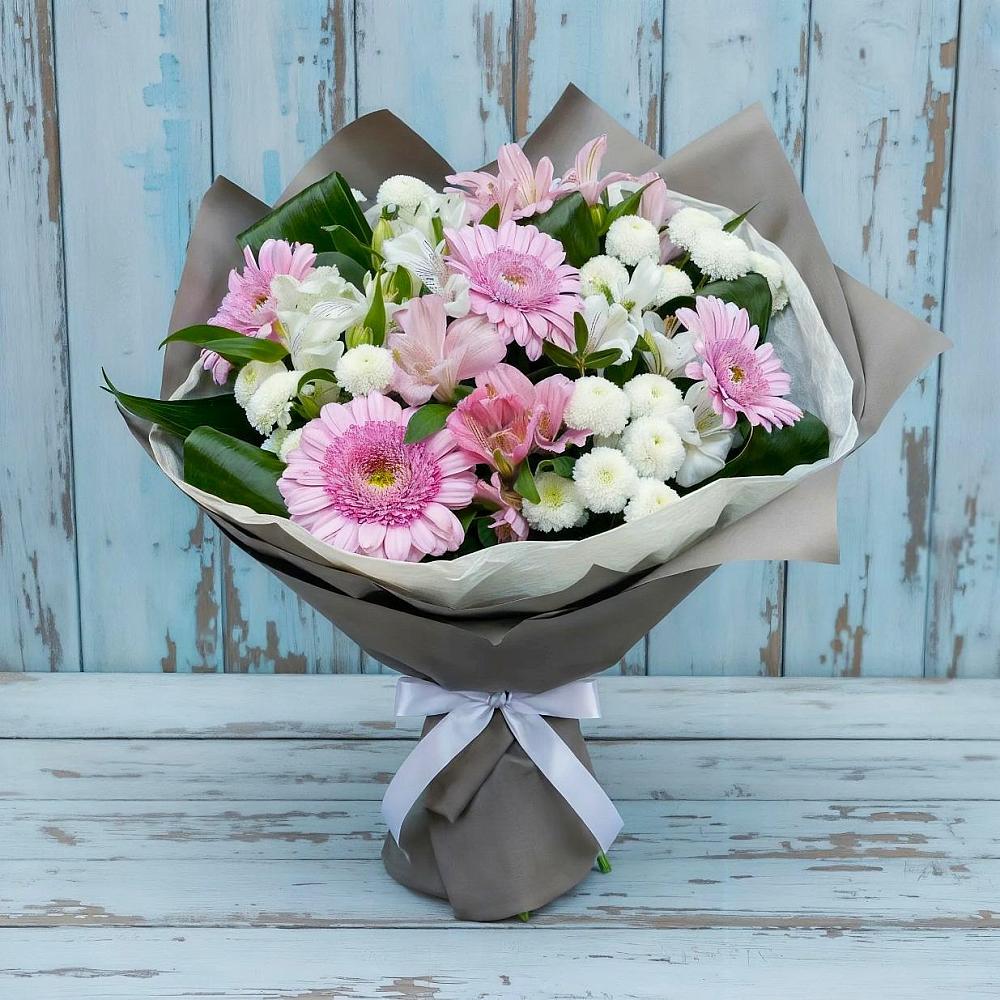 Букет цветов из: Герберы, Альстромерии и Хризантемы в Неме